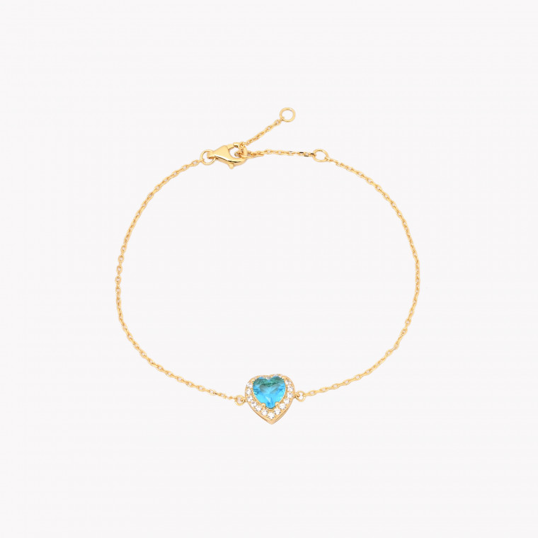 S925 bracelet heart blue GB