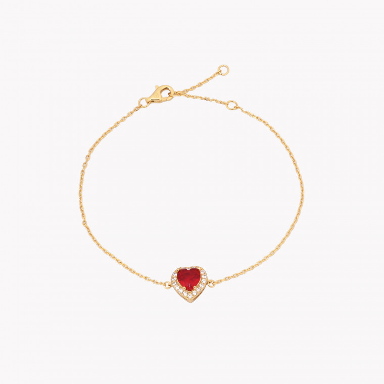 S925 bracelet heart red GB