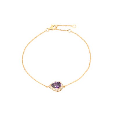 Bracelet S925 ovale lilas GB