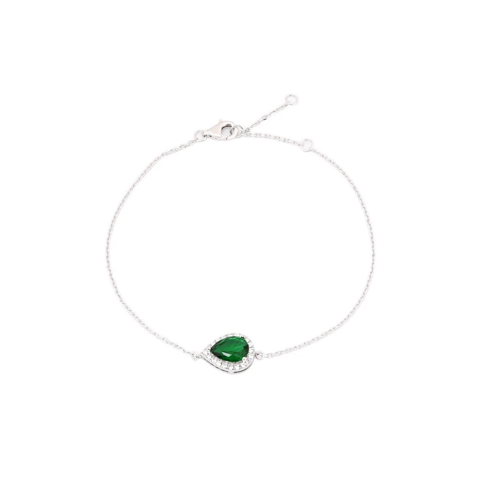 Bracciale S925 ovale verdi GB