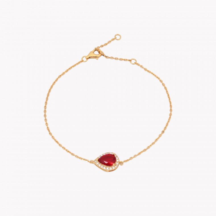 Bracelet S925 ovale rouge GB