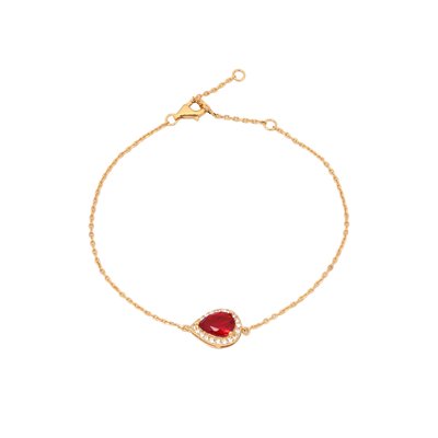 Pulsera S925 oval rojo GB