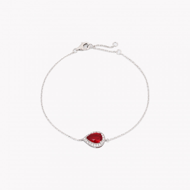 S925 bracelet oval red GB