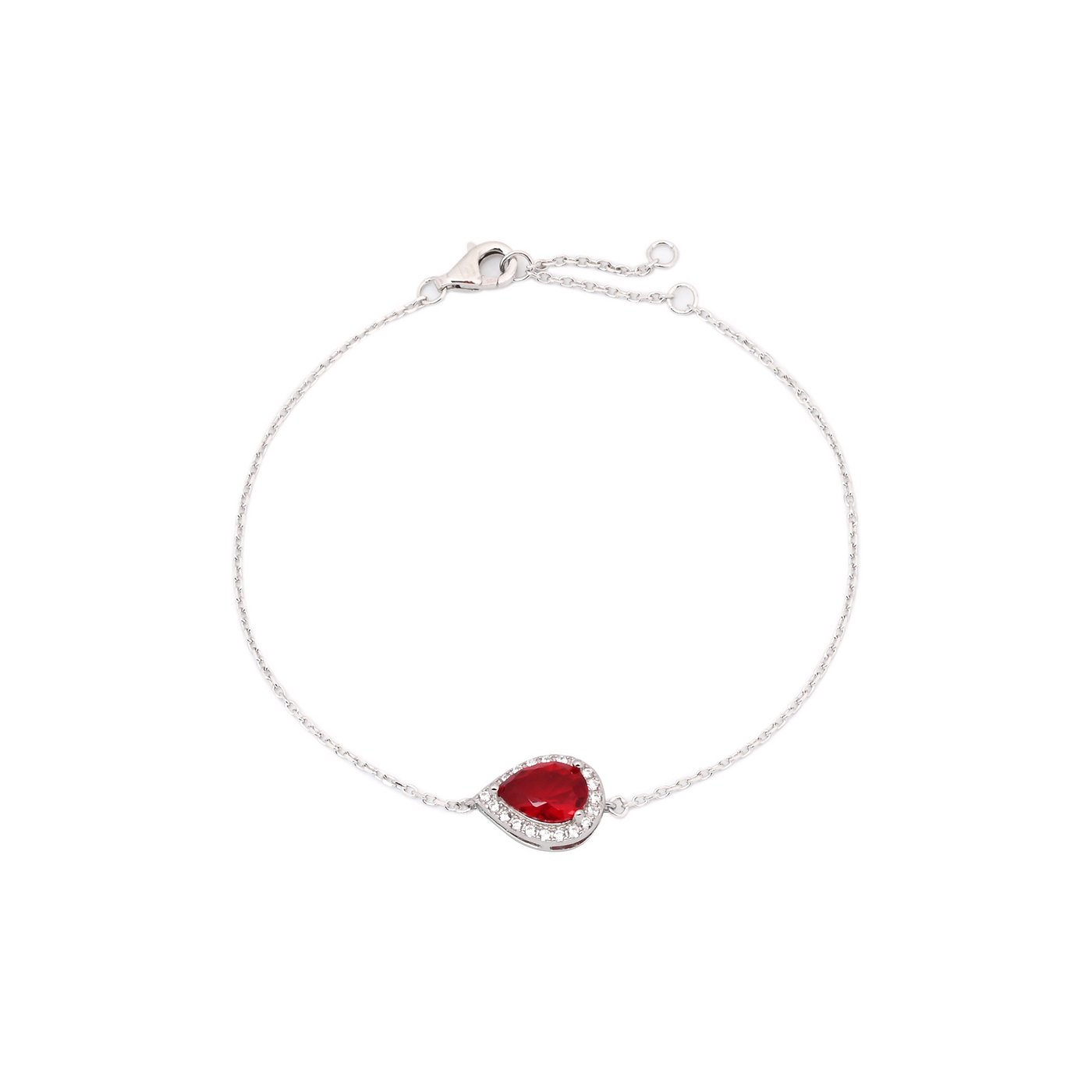 Pulseira S925 oval vermelho GB