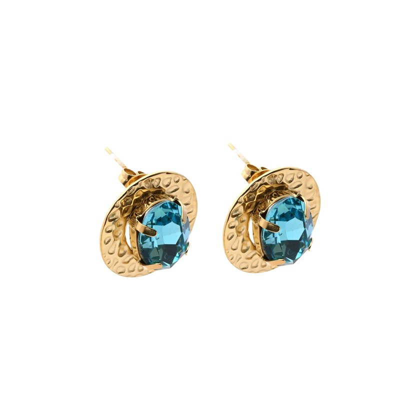 Boucles d'oreilles en acier ronds brillant GB