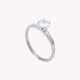 Steel ring solitaire small GB