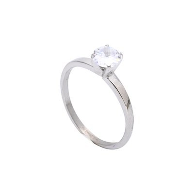 Bague acier solitaire petit GB