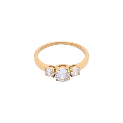 Bague acier solitaire brillants GB