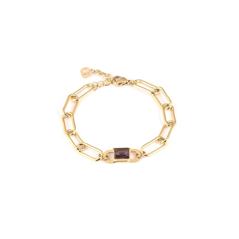Pulseira elos em aço preto GB