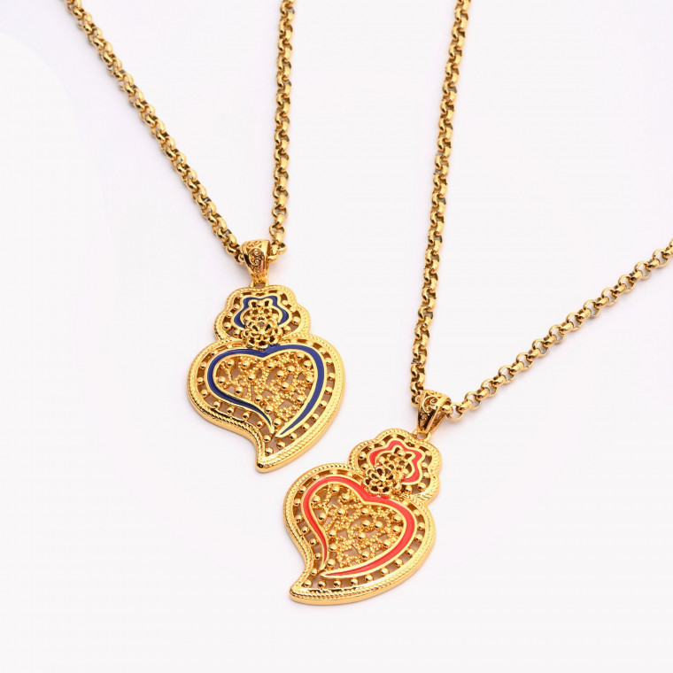 Coração de viana semi precious small necklace GB