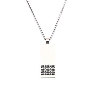 Collier en acier de homme pierres GB