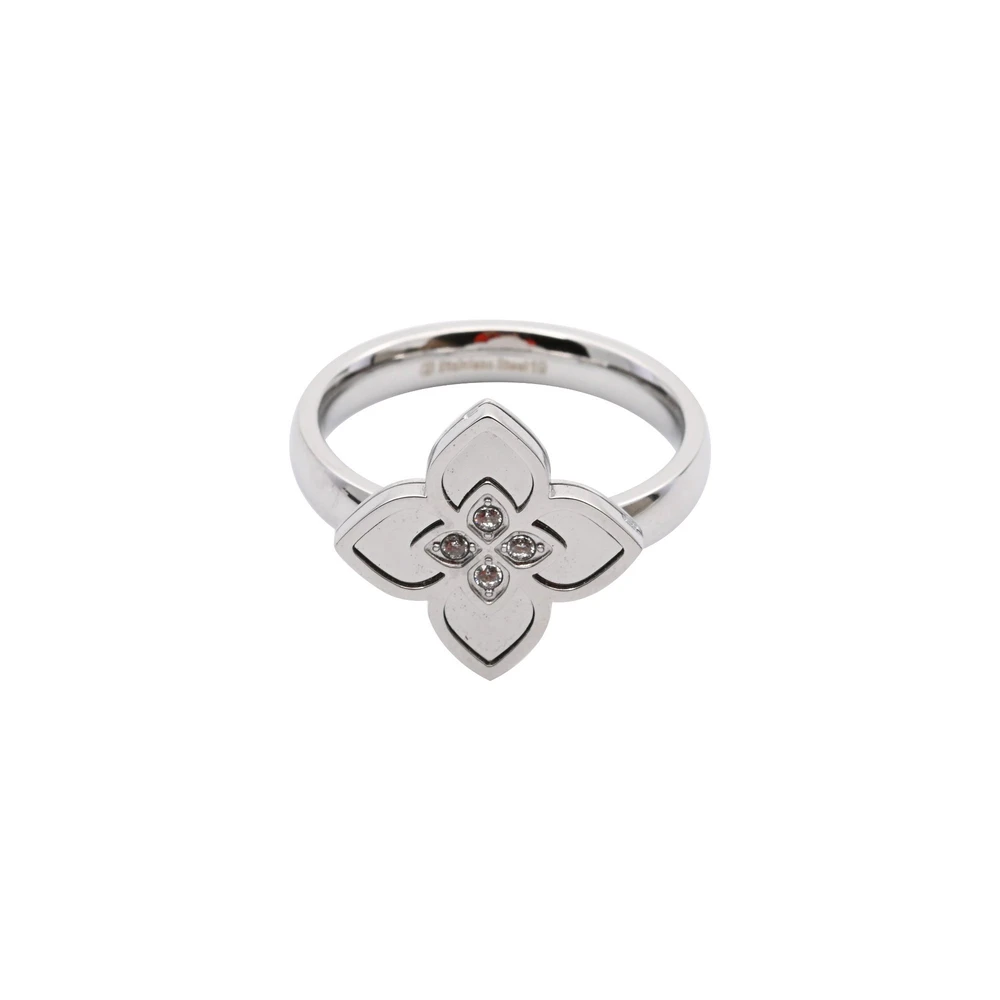Smooth flower steel ring GB