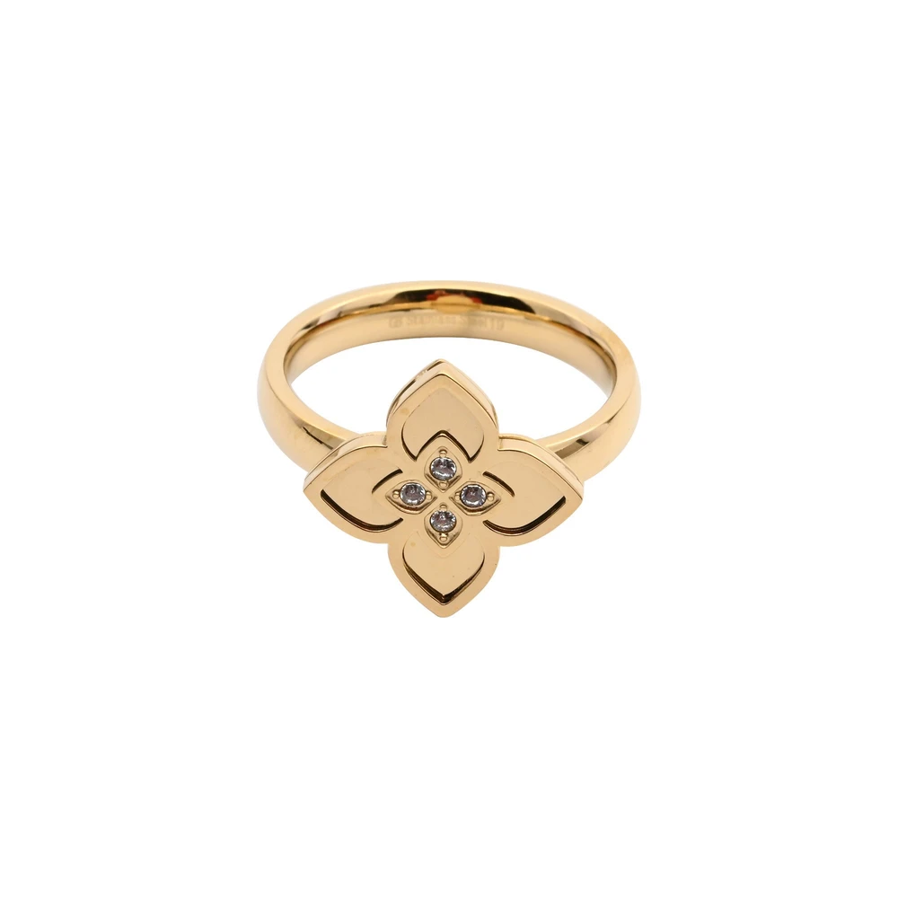 Smooth flower steel ring GB