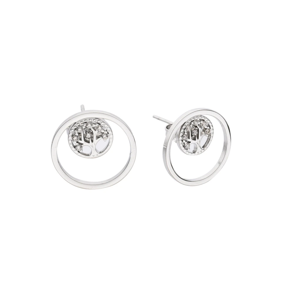 Boucles d\'oreilles acier arbre de la vie GB