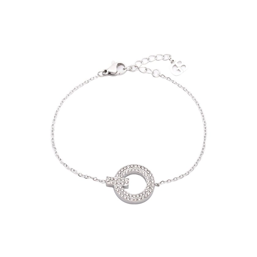 Pulseira em aço com círculo GB