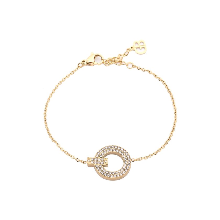 Pulseira em aço com círculo GB
