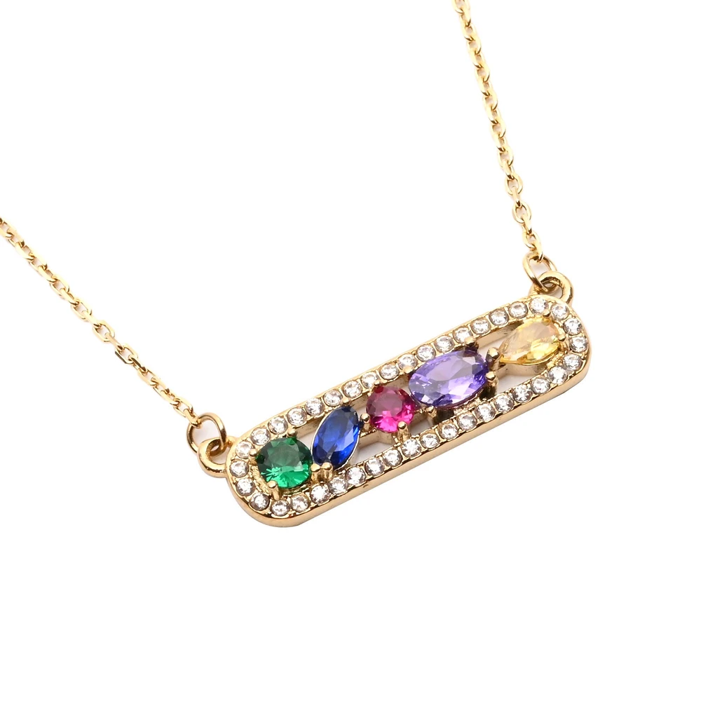 Collana in acciaio zirconia colorato GB