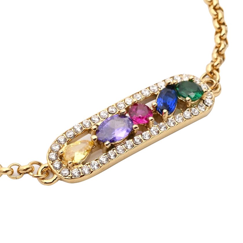 Pulseira em aço zircônias coloridas GB