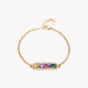 Colorful zirconies steel bracelet GB