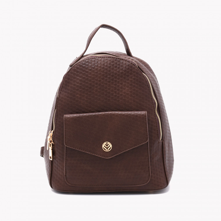 Backpack with texture and exterior pocket GB