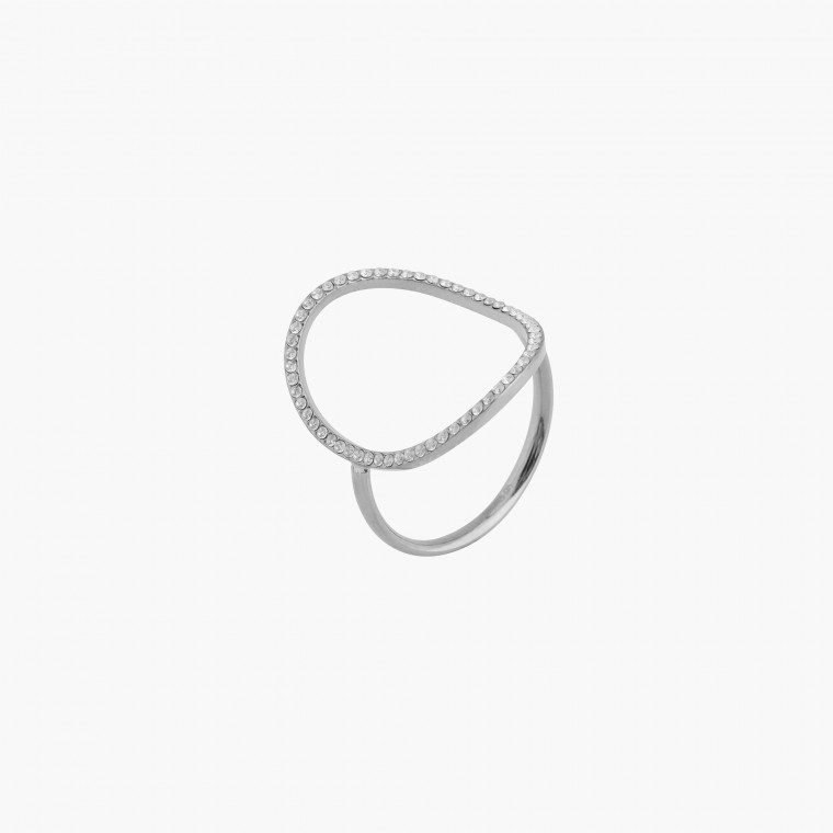 Steel wide ring avec circle GB