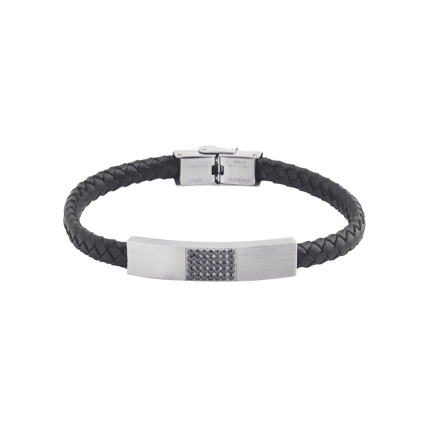 Bracciale uomo acciaio pietre GB