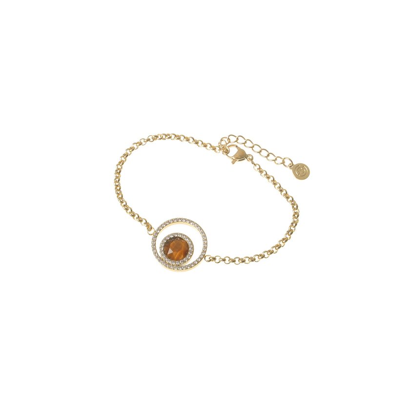 Pulsera en acero piedra colorida dorada GB Pulsera en acero piedra colorida dorada GB