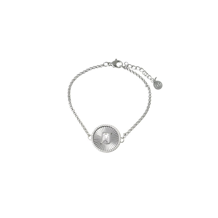 Pulsera en acero rectangulo y textura GB