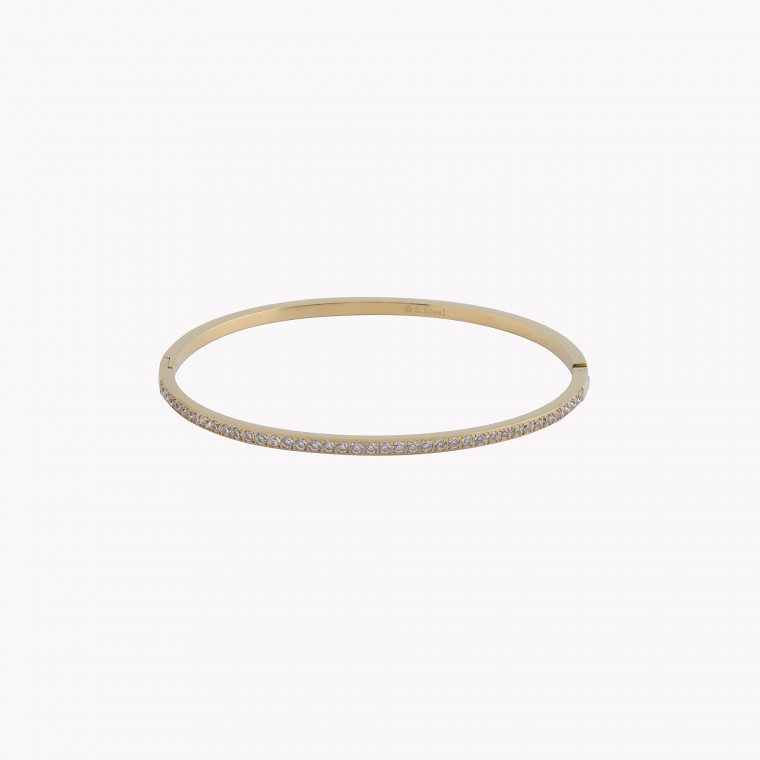 Basic rigid bracelet steel avec brilliants GB