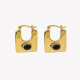 Clovers steel earrings square GB