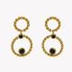 Steel pendant earrings interlaced GB