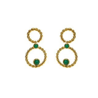 Boucles d'oreilles pendantes en acier entrelacé GB