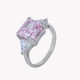 S925 ring with colorful stone square GB