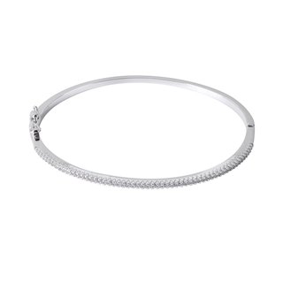 Semi precious rigid bracelet with zirconies GB