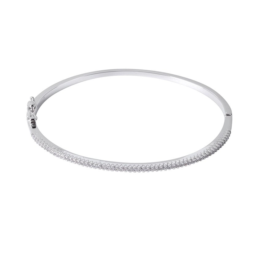Pulsera rígida semi joya con circonitas GB