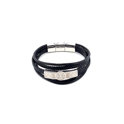 Bracciale uomo acciaio mandala semplice GB