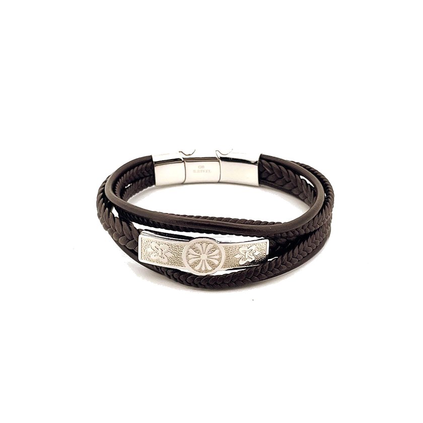 Pulseira homem aço mandala simples GB