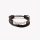Men&#039;s steel bracelet with interlocking detail GB