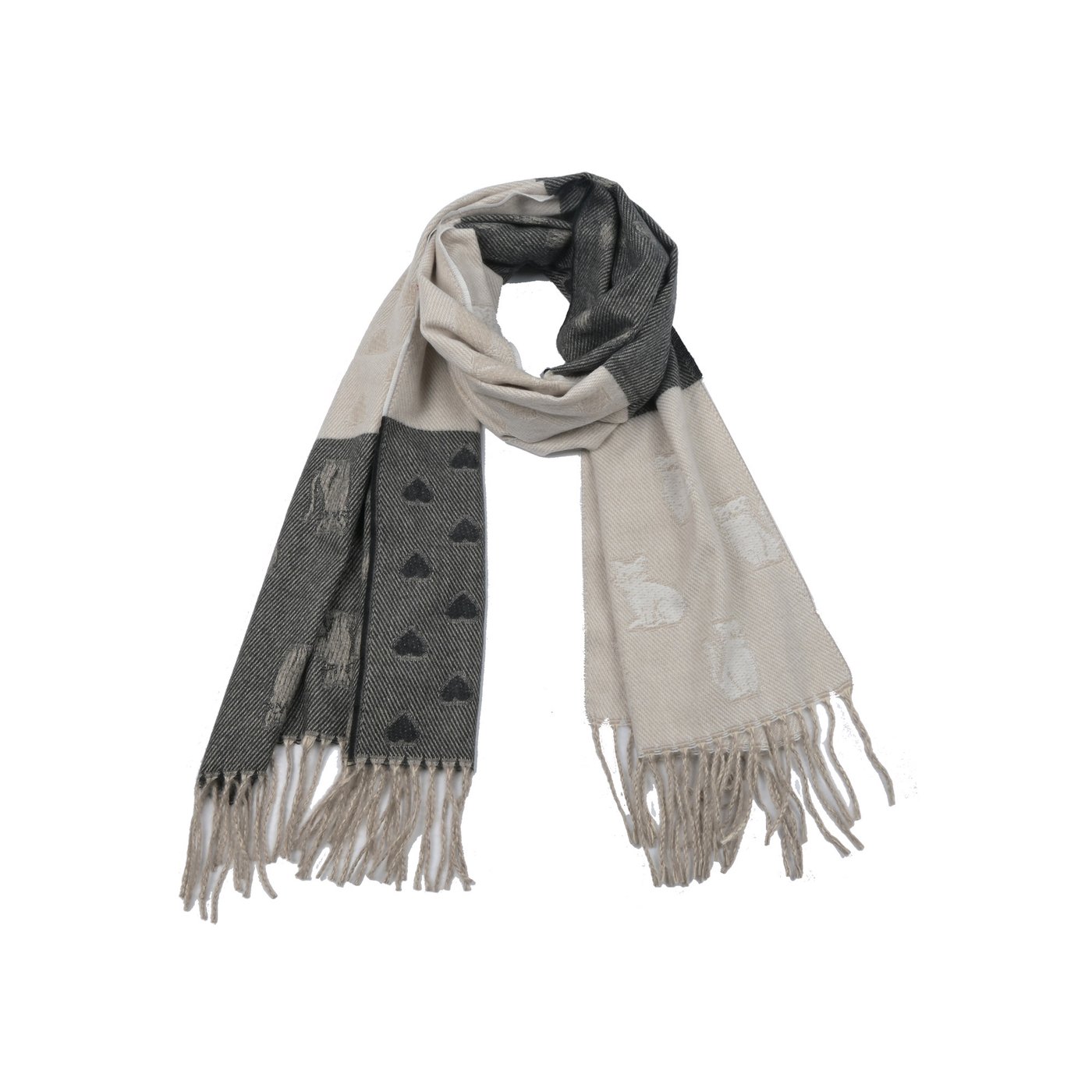 Scarf with cat print GB