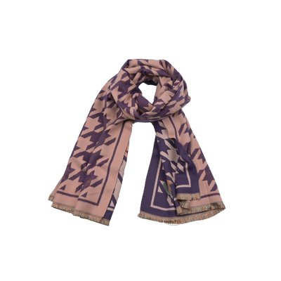 Scarf with pied de poule print GB