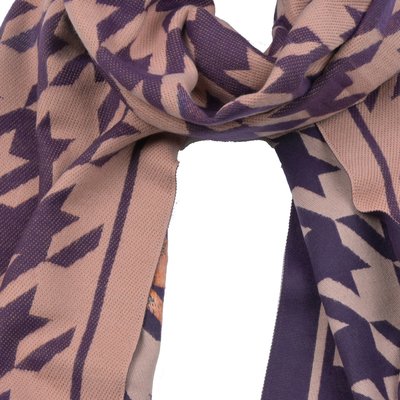 Scarf with pied de poule print GB