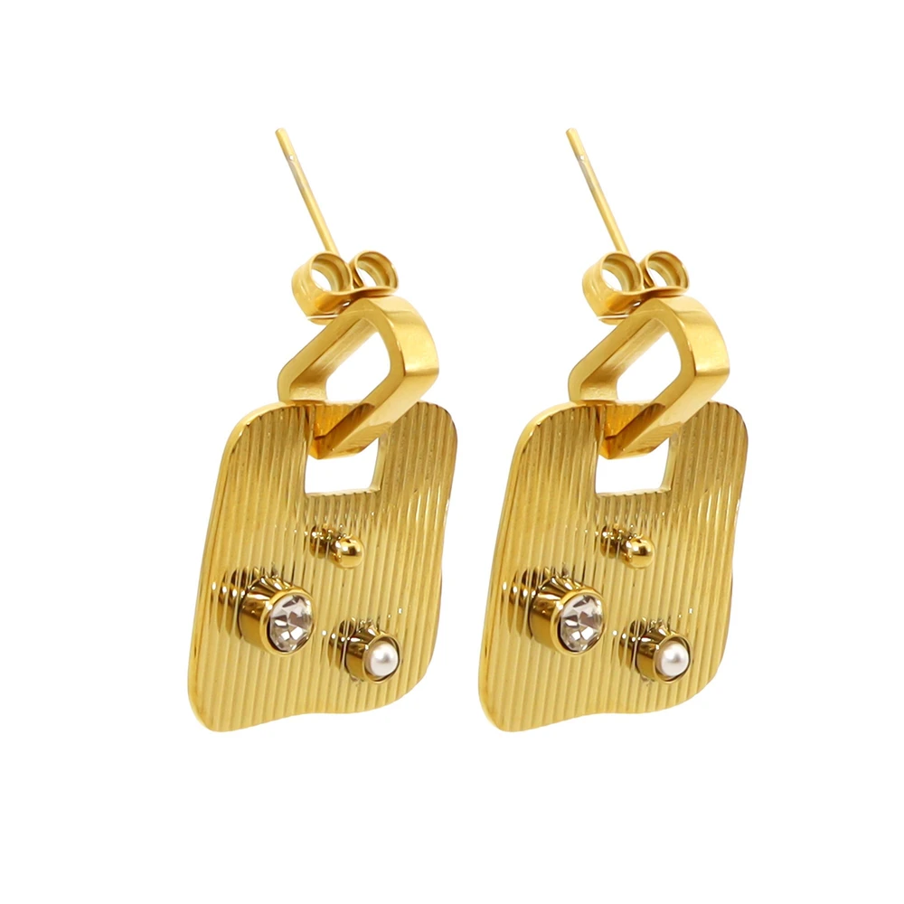 Steel earrings square transparents GB