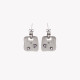 Steel earrings square transparents GB