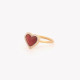 Steel ring natural stone heart GB
