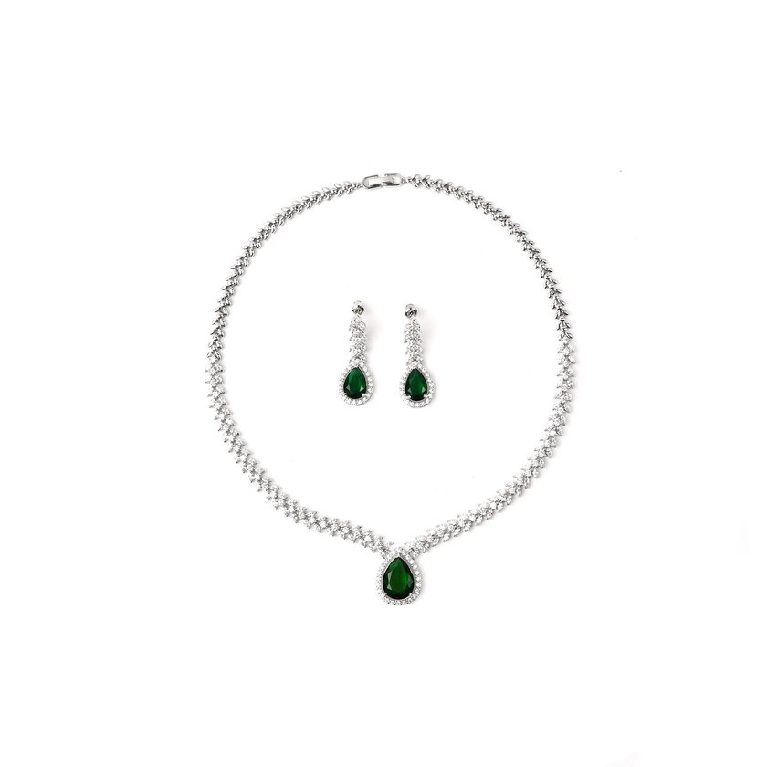 Semi precious set drop and leaf shape GB