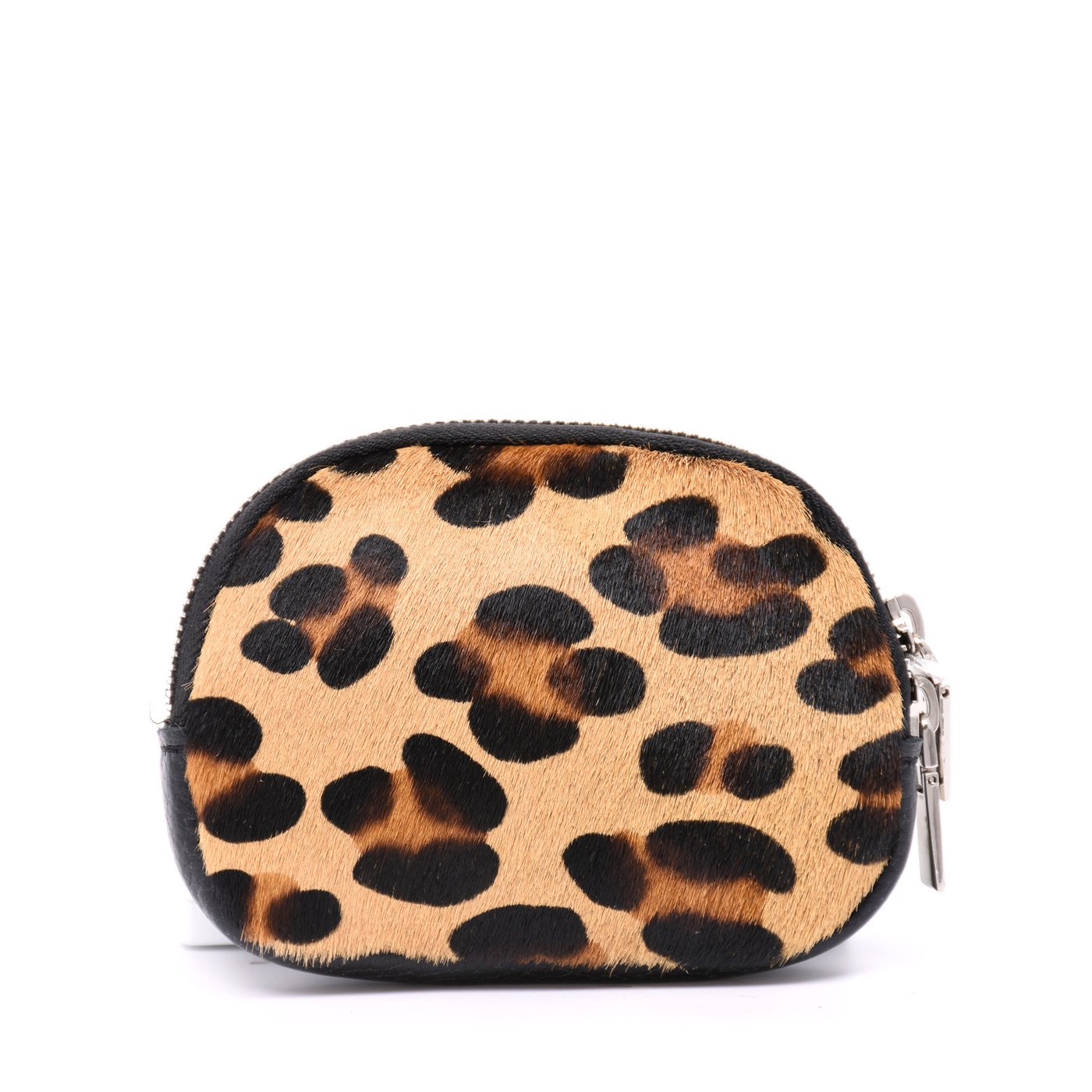 Portamonete in pelle con stampa animalier GB