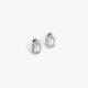 Steel earrings stone transparent rectangular GB