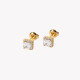 Steel earrings square stone GB