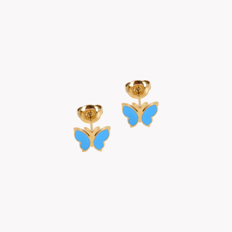 Boucles d&#039;oreilles en acier papillon rouge GB