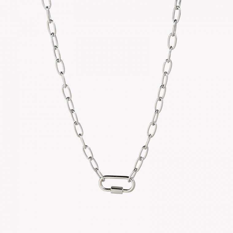 Linked steel necklace GB